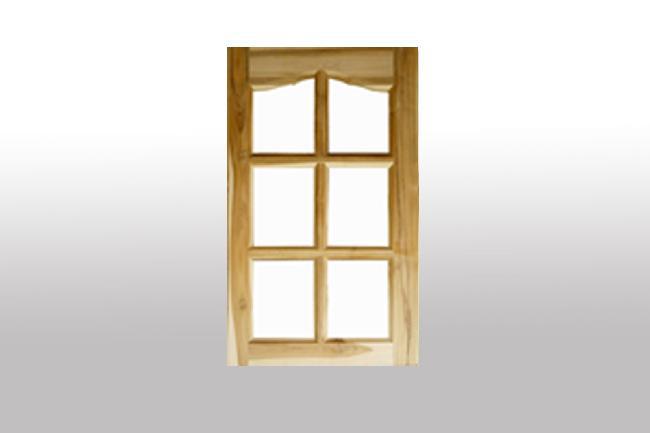 หน้าต่าง W004 สักสวนป่าลาว บานกระจก 6 ช่อง ขอบ 4 Grade AAA (30x500x1000)
