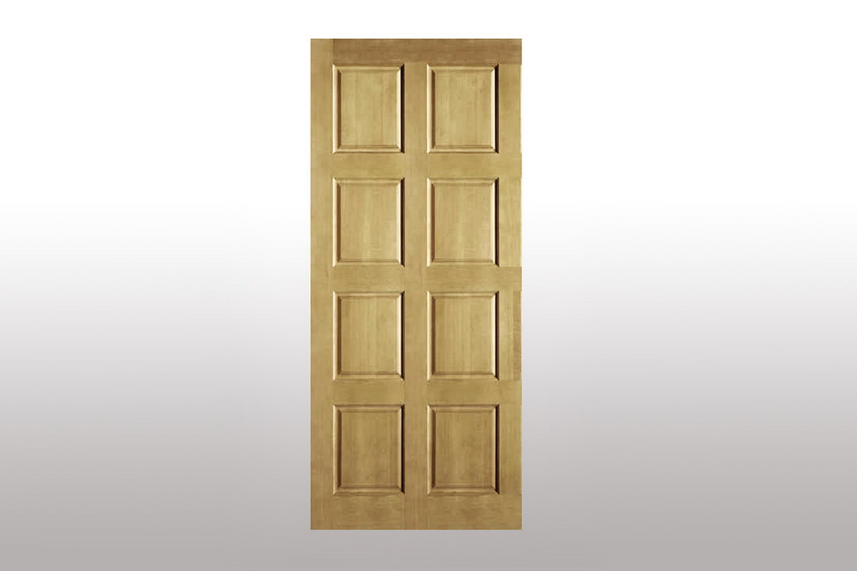 ประตู MIXED WOOD (นอก) 8 ฟัก(ตรง) ขอบ 5 Grade AAA (32x900x2000)